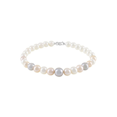 Bracciale Paradise in oro bianco e perle multicolor