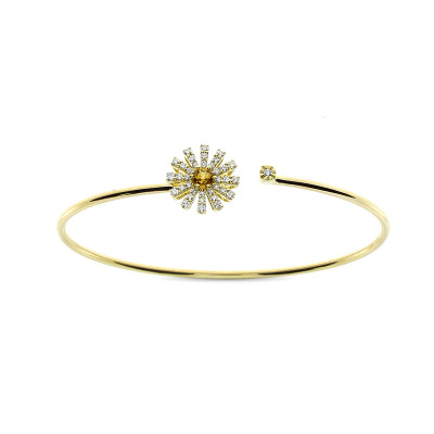 Bracciale Margherita in oro giallo con diamanti e quarzo citrino