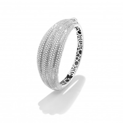 Bracciale in oro bianco e pavé di diamanti