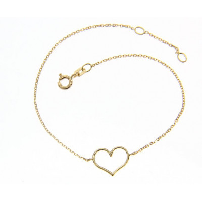 Bracciale in oro giallo con cuore