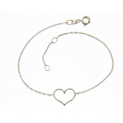 Bracciale in oro bianco con cuore