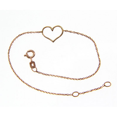 Bracciale in oro rosa con cuore
