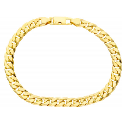 Bracciale grumetta incavata in oro giallo 22 cm