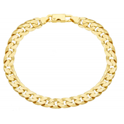 Bracciale grumetta incavata in oro giallo 22 cm