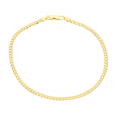 Bracciale grumetta compatta in oro giallo 20 cm