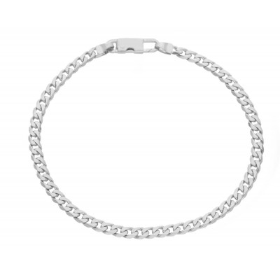 Bracciale grumetta compatta in oro bianco 21 cm