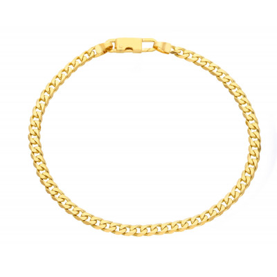 Bracciale grumetta compatta in oro giallo 20 cm