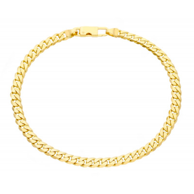 Bracciale grumetta compatta in oro giallo 21 cm