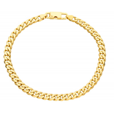 Bracciale grumetta compatta in oro giallo 21 cm