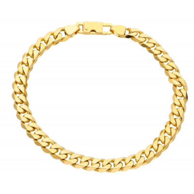 Bracciale grumetta compatta in oro giallo 21 cm