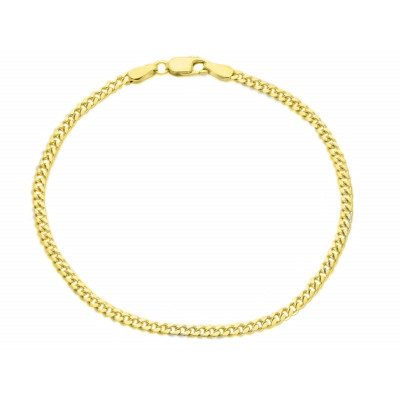 Bracciale grumetta ovale in oro giallo 19 cm