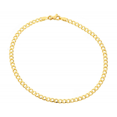 Bracciale grumetta incavata in oro giallo 21 cm
