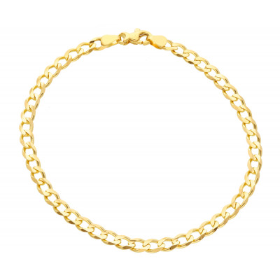 Bracciale grumetta incavata in oro giallo 21 cm