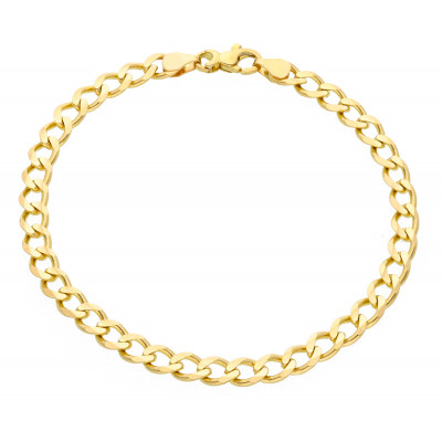 Bracciale grumetta incavata in oro giallo 21 cm