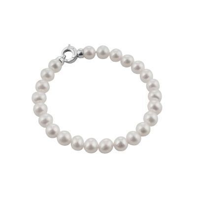 Bracciale in argento con perle freshwater bianche