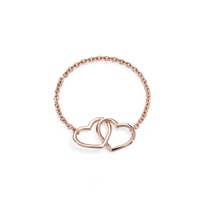 Anello Pink Soft Two Hearts