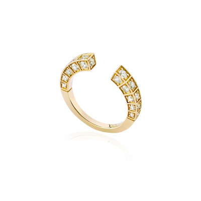 Anello Linea Bold Full Diamonds Yellow