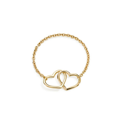 Anello Yellow Soft Two Hearts
