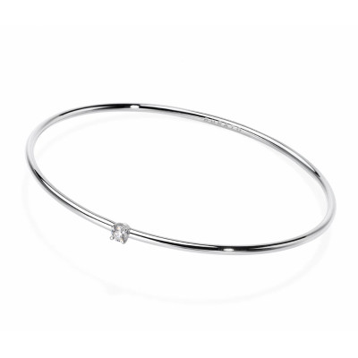 Bracciale solitario bianco con diamante