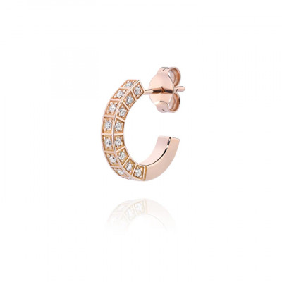 Orecchini Hoop Linea Full Diamonds Pink