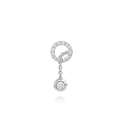 Orecchino Solitaire Bubble White Sinistro