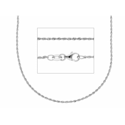 Catena corda filo 0,25 in oro bianco 45 cm