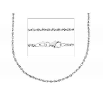Catena corda filo 0,30 in oro bianco 45 cm