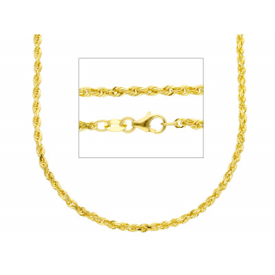 Catena corda filo 0,40 in oro giallo 45 cm