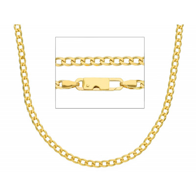 Catena grumetta rada in oro giallo 50 cm