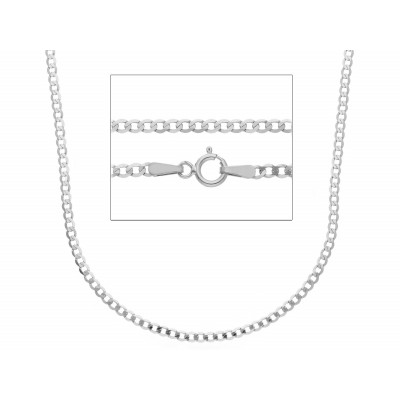 Catena grumetta normale in oro bianco 50 cm
