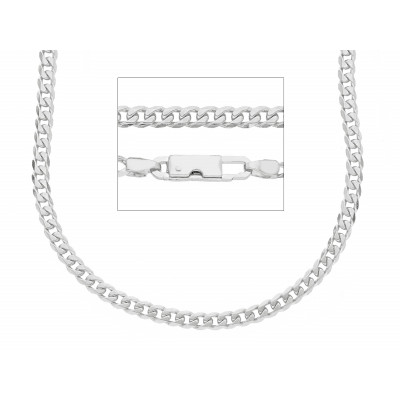 Catena grumetta compatta in oro bianco 60 cm