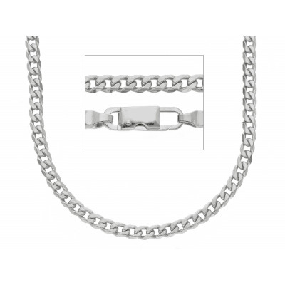 Catena grumetta compatta in oro bianco 60 cm