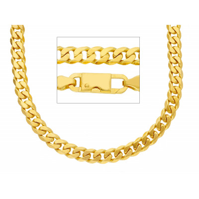 Catena grumetta compatta in oro giallo 60 cm