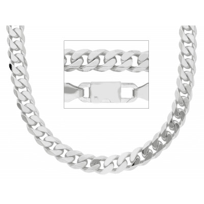 Catena grumetta compatta in oro bianco 50 cm