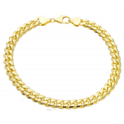 Bracciale grumetta ovale in oro giallo 21 cm