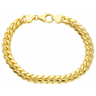 Bracciale grumetta ovale in oro giallo 21 cm