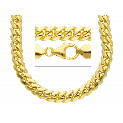 Catena grumetta ovale in oro giallo 60 cm