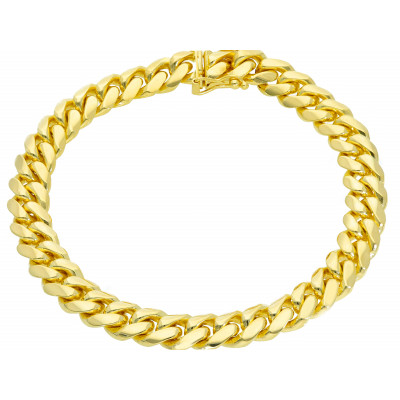 Bracciale grumetta ovale in oro giallo 21 cm