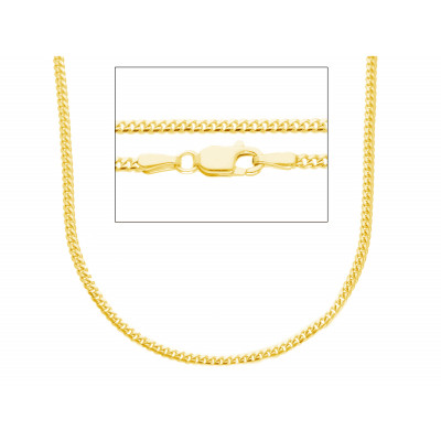 Catena grumetta ovale in oro giallo 45 cm
