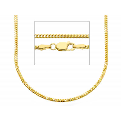 Catena grumetta ovale in oro giallo 50 cm