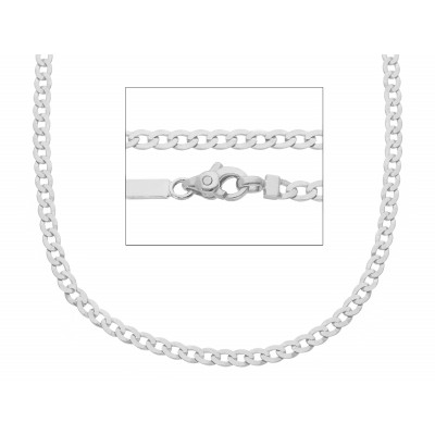 Catena grumetta in oro bianco 60 cm