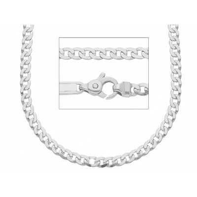 Catena grumetta in oro bianco 60 cm