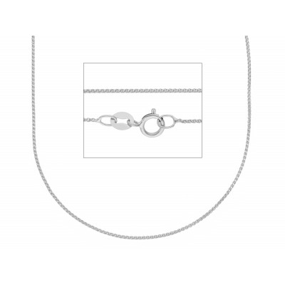 Catena spiga filo 0,20 in oro bianco 40 cm