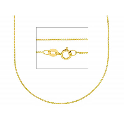 Catena spiga filo 0,20 in oro giallo 40 cm