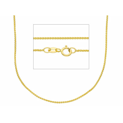 Catena spiga filo 0,25 in oro giallo 40 cm
