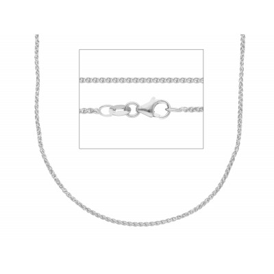 Catena spiga filo 0,30 in oro bianco 40 cm