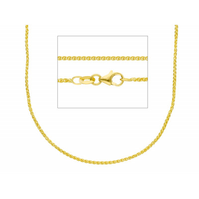 Catena spiga filo 0,30 in oro giallo 40 cm