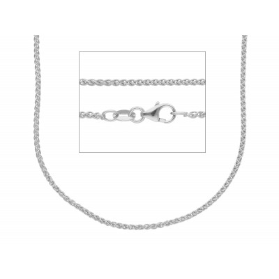 Catena spiga filo 0,35 in oro bianco 40 cm