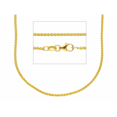 Catena spiga filo 0,35 in oro giallo 40 cm