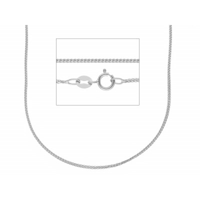 Catena spiga filo 0,20 in oro bianco 45 cm
